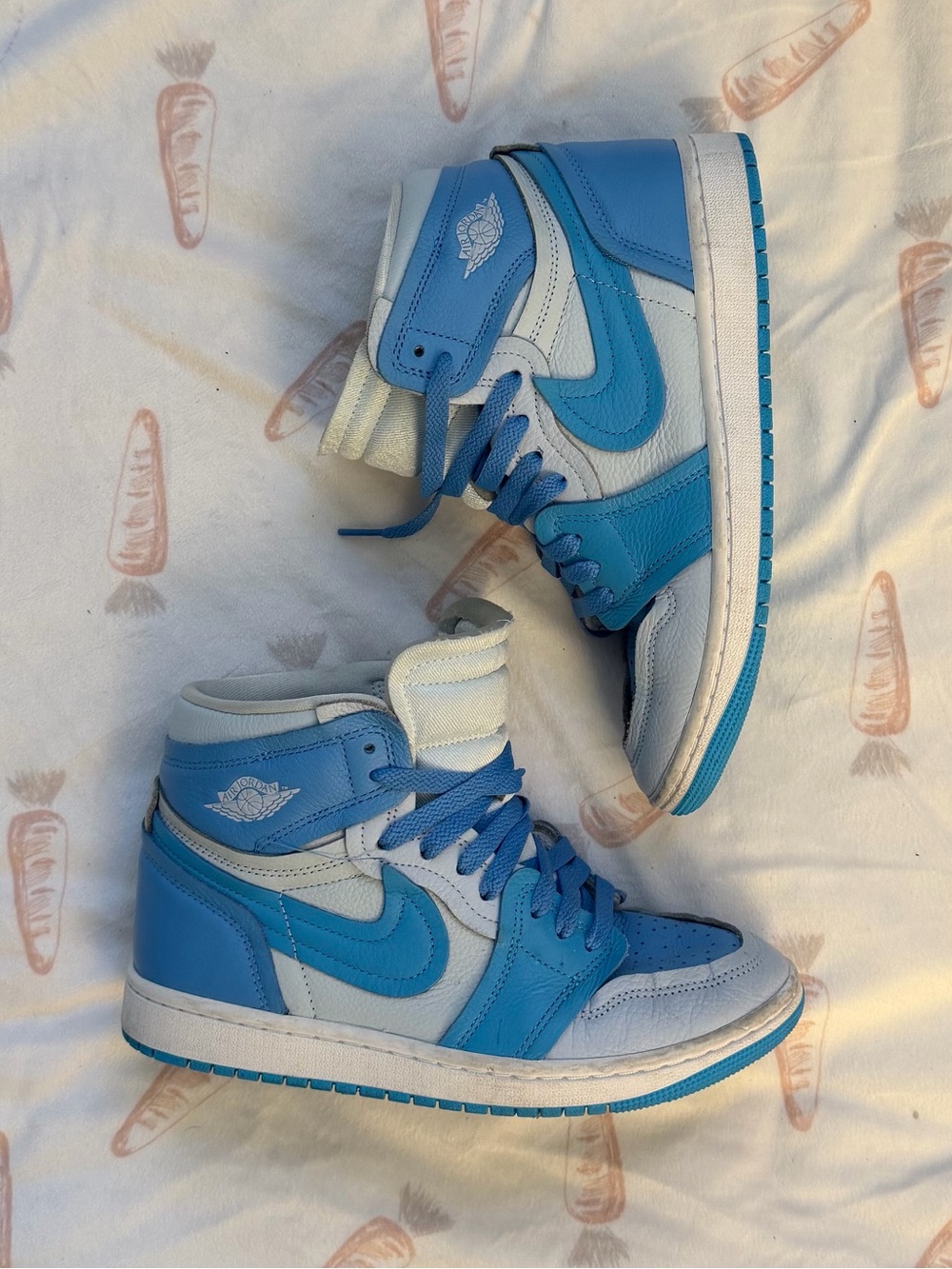 Jordan Kids High-Top Sneakers in Light Blue and White